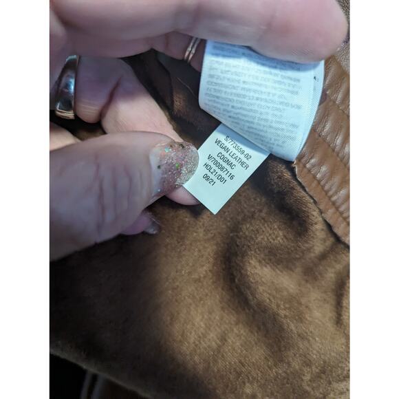 Banana Republic Vegan Leather Jogger Pants Cognac Drawstring Size XXL NWT - Picture 10 of 11
